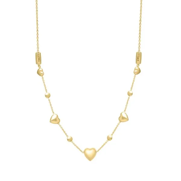 14K Adjustable Puff Heart Bead Necklace Scirto's Jewelry Lockport, NY