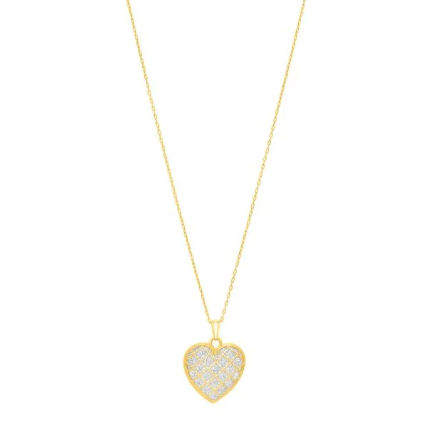 14K Gold Diamond Cut Checkered Heart Necklace Tennies Jewelry Appleton, WI