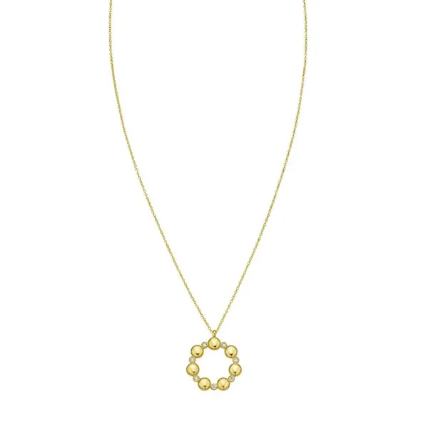 14K Diamond Circle Bauble Necklace G.G. Gems, Inc. Scottsdale, AZ