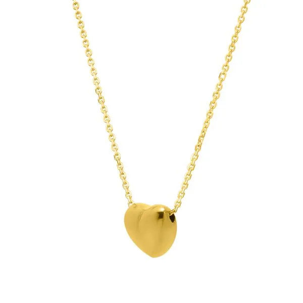 14K Gold Small Puffed Up Heart Necklace Scirto's Jewelry Lockport, NY