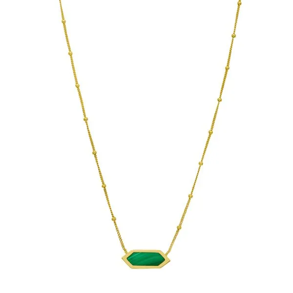 14K Hexagon Malachite Necklace Tennies Jewelry Appleton, WI