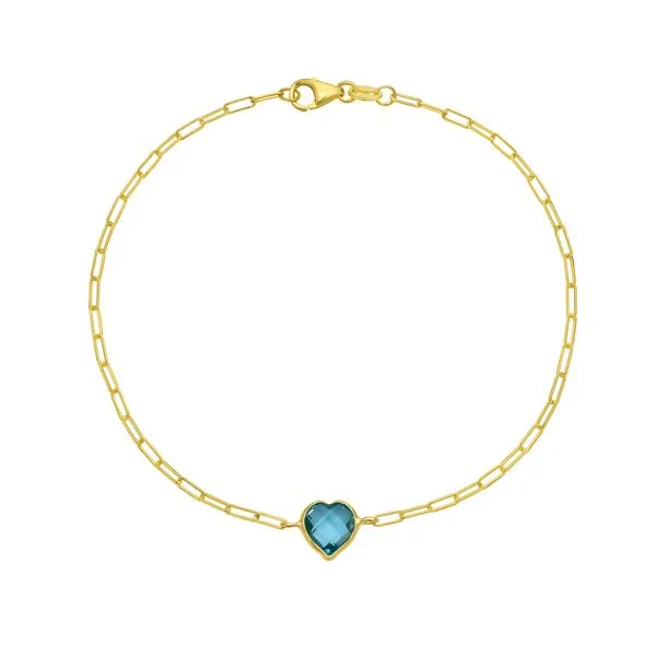 14K Blue Topaz Heart Bracelet Clater Jewelers Louisville, KY
