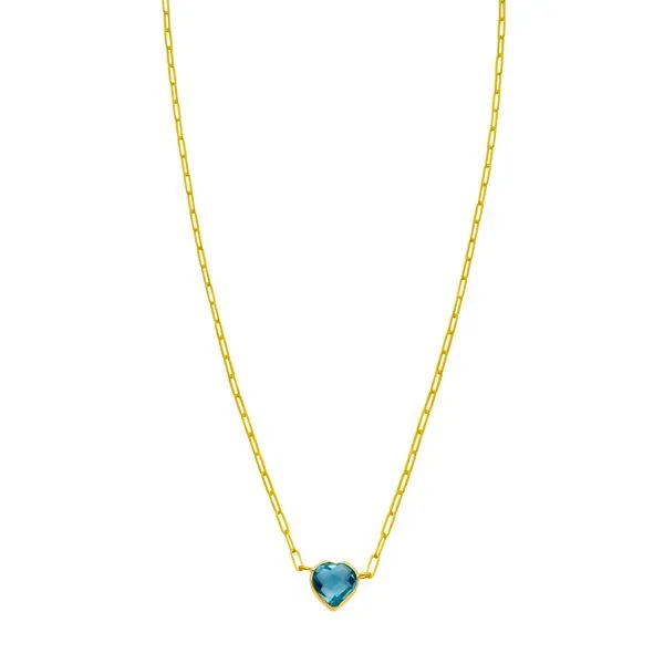 14K Blue Topaz Heart Necklace Valentine's Fine Jewelry Dallas, PA