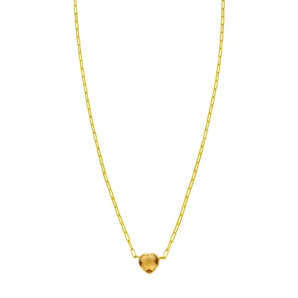 14K Citrine Heart Necklace Valentine's Fine Jewelry Dallas, PA