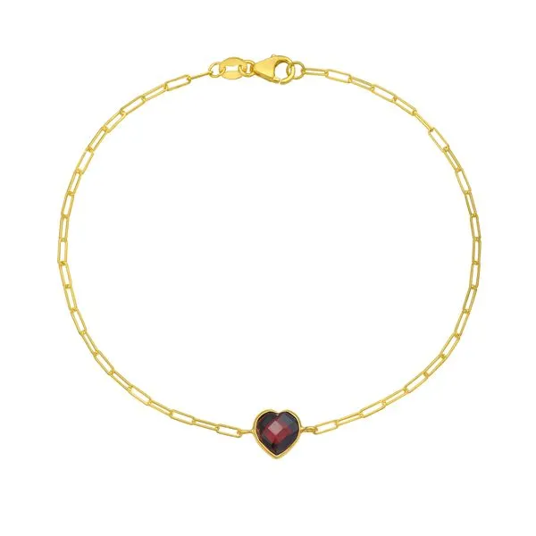14K Garnet Heart Bracelet Tennies Jewelry Appleton, WI