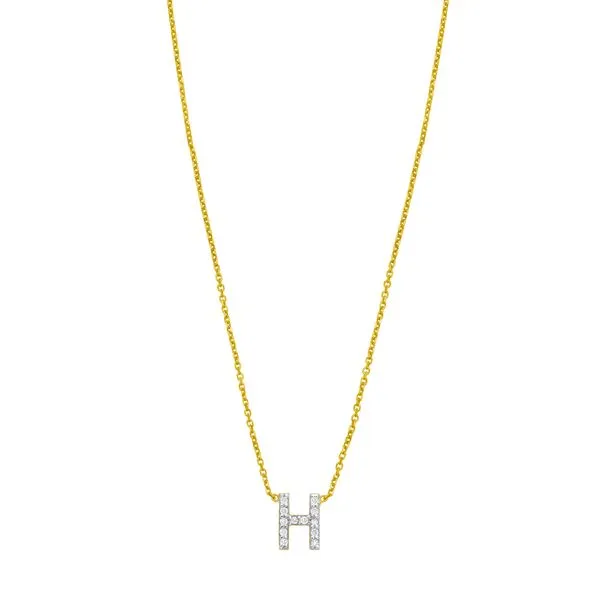 14K Mini Diamond H Initial Rebel Diamonds New Hampton, IA