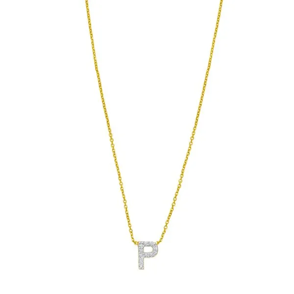 14K Mini Diamond P Initial Spath Jewelers Bartow, FL