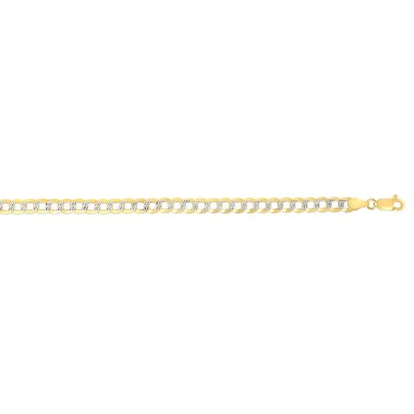 14K Gold 3.6mm White Pave Curb Chain  Tennies Jewelry Appleton, WI