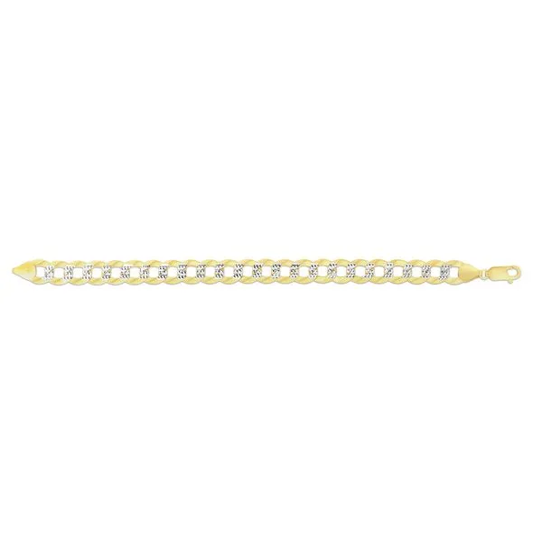 14K Gold 11.23mm White Pave Curb Chain  Thomas A. Davis Jewelers Holland, MI