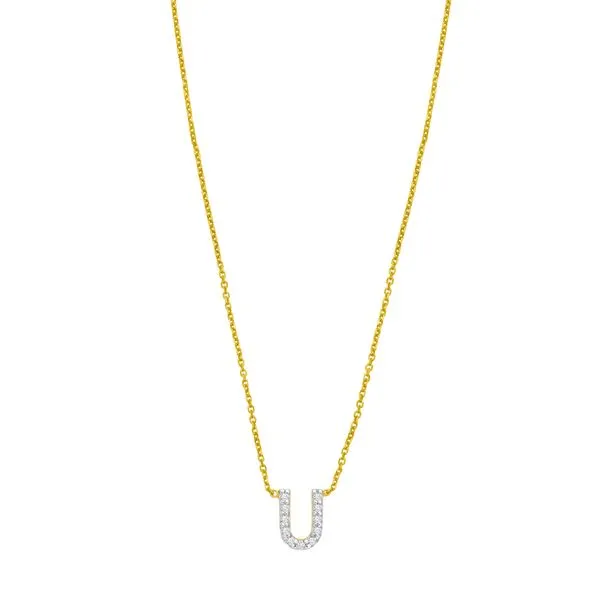 14K Mini Diamond U Initial Avitabile Fine Jewelers Hanover, MA