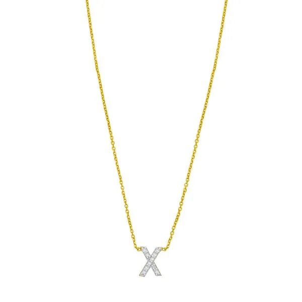 14K Mini Diamond X Initial Tennies Jewelry Appleton, WI
