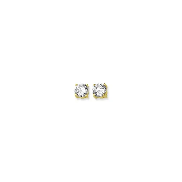 14K Gold 6mm Round CZ Stud Earring Tennies Jewelry Appleton, WI