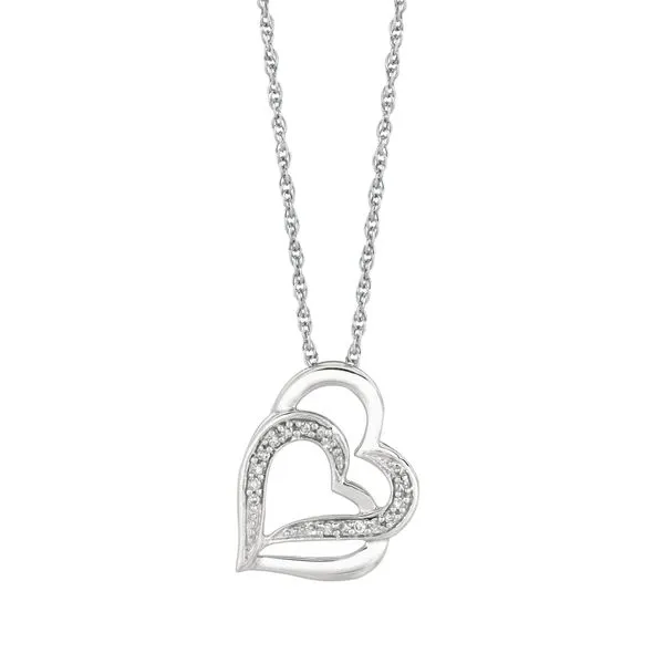 Silver Diamond Accent .07ct Interlocked Hearts Necklace  Tennies Jewelry Appleton, WI