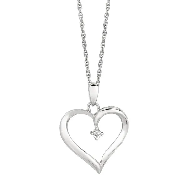 Silver Diamond Accent .04ct Heart Necklace  Tennies Jewelry Appleton, WI