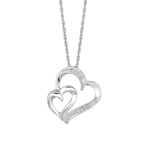 Silver Diamond Accent .03ct Interlocked Hearts Necklace  Thomas A. Davis Jewelers Holland, MI