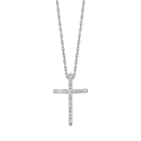 Silver .12ct Diamond Cross Necklace Tennies Jewelry Appleton, WI