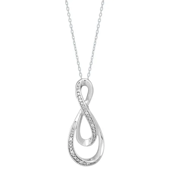 Silver Diamond Accent .03ct Infinity Necklace  Tennies Jewelry Appleton, WI