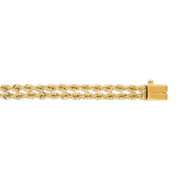 14K Gold 4.8mm Multi-Row Rope Chain Bracelet Tennies Jewelry Appleton, WI