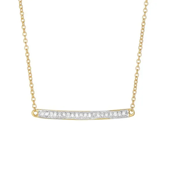 14K Gold .12ct Diamond Bar Necklace Tennies Jewelry Appleton, WI