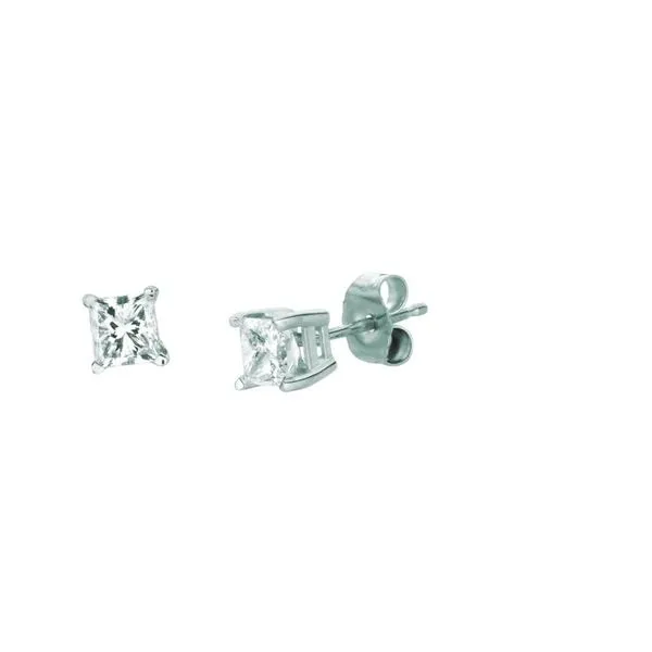 14K Gold .35ct G-H/SI2 Princess Cut Diamond Stud Stud Earring Alan Miller Jewelers Oregon, OH