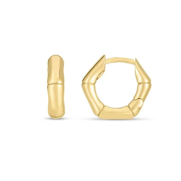 14K Bamboo Huggie Hoops Alan Miller Jewelers Oregon, OH
