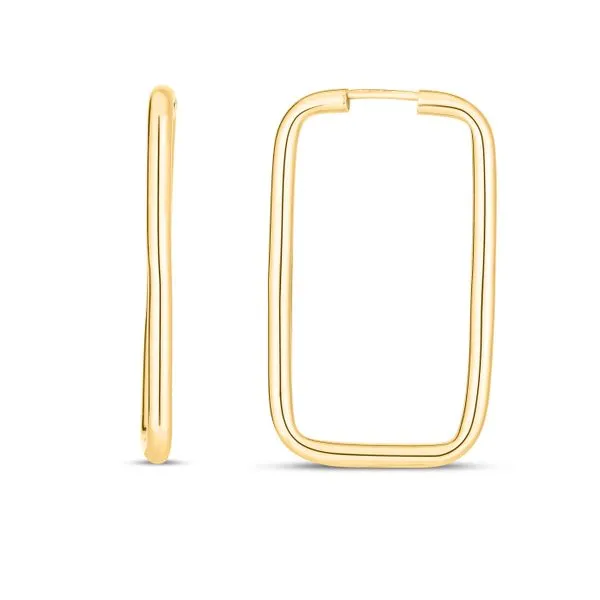 14K Endless Rectangle Hoops Alan Miller Jewelers Oregon, OH