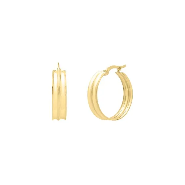 14K Large Concave Hoops  Comstock Jewelers Edmonds, WA