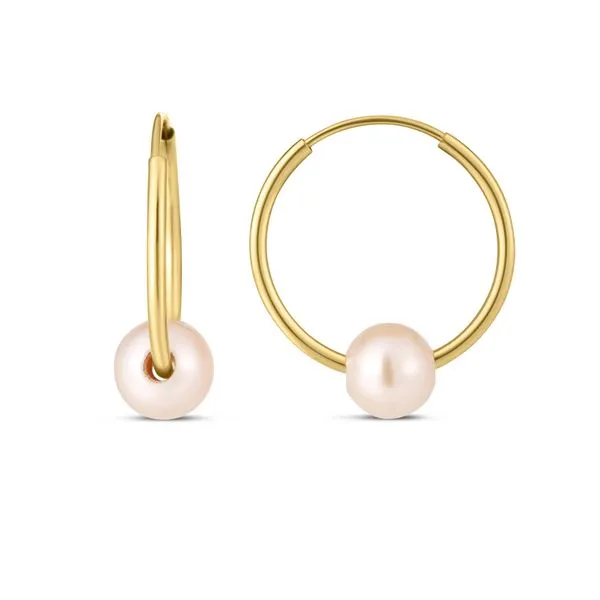 14K Gold Round Endless Pearl Earring Tennies Jewelry Appleton, WI