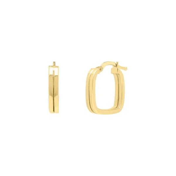 14K Double Square Tube Hoops James & Williams Jewelers Berwyn, IL