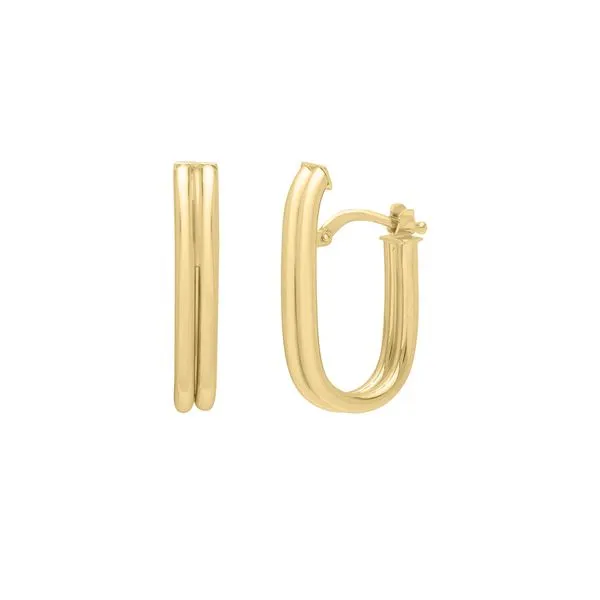 14K Double Oval Tube Hoops James & Williams Jewelers Berwyn, IL