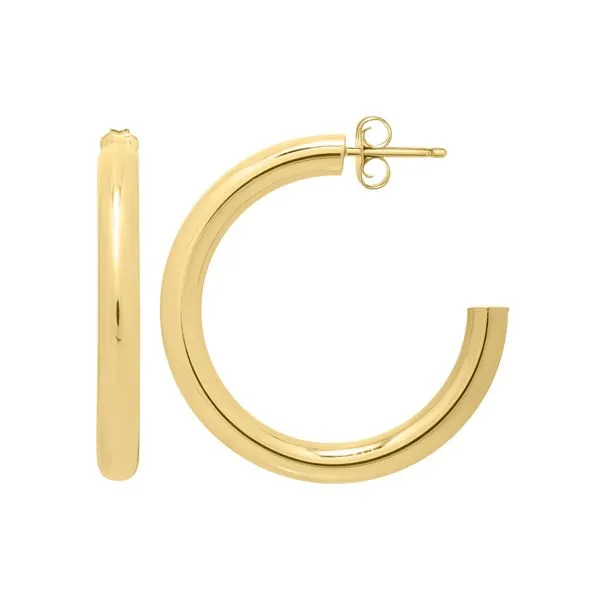 14K Gold Round C Hoops Scirto's Jewelry Lockport, NY