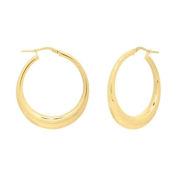 14K Gold Oval Electroform Hoops James & Williams Jewelers Berwyn, IL