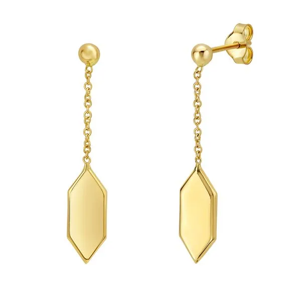 14K Hexagon Drop Earrings James & Williams Jewelers Berwyn, IL