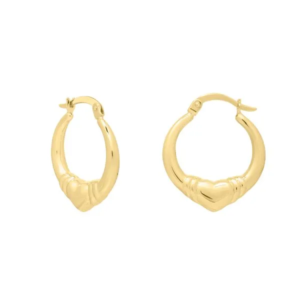 14K Gold Medium Heart Hoops James & Williams Jewelers Berwyn, IL