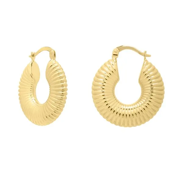 14K Gold Round Ribbed Hoop Tennies Jewelry Appleton, WI