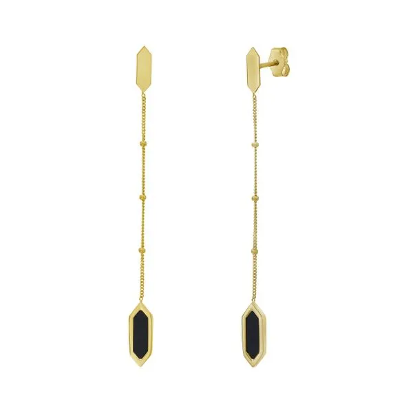 14K Hexagon Onyx Drop Earrings Clater Jewelers Louisville, KY