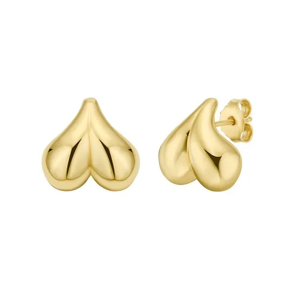 14K Puffed Bubble Heart Studs Comstock Jewelers Edmonds, WA