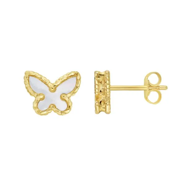 14K Primavera MOP Butterfly Studs Jim's Jewelers Tyler, TX
