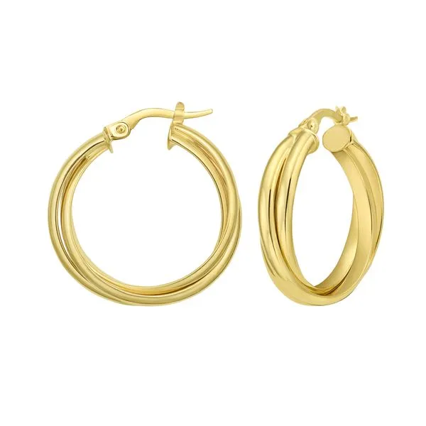 14K Interlocking Medium Trinity Hoops James & Williams Jewelers Berwyn, IL