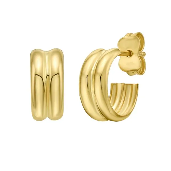 14K Double Row C-Hoops Wood's Jewelers Mount Pleasant, PA