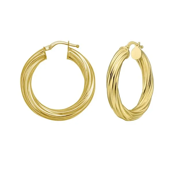 14K Full Twist Medium Hoops Clater Jewelers Louisville, KY