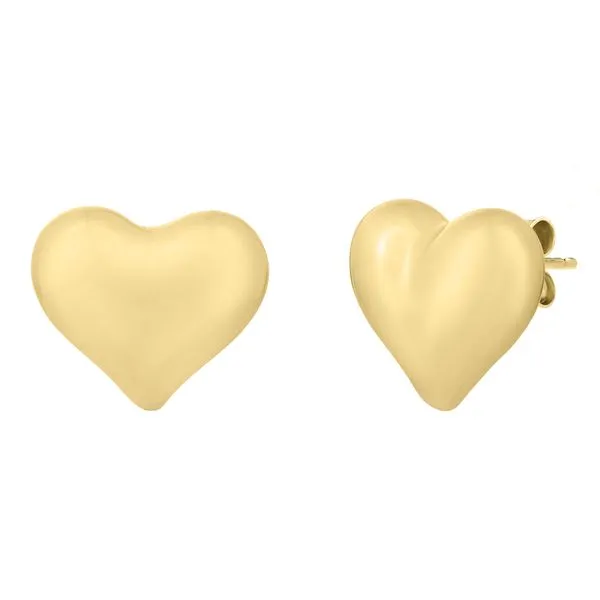 14K Puffed Heart Studs Jimmy Smith Jewelers Decatur, AL
