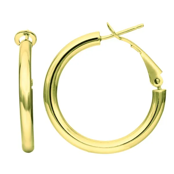 14K Gold 2x20mm Polished Omega Back Hoop Earring Tennies Jewelry Appleton, WI