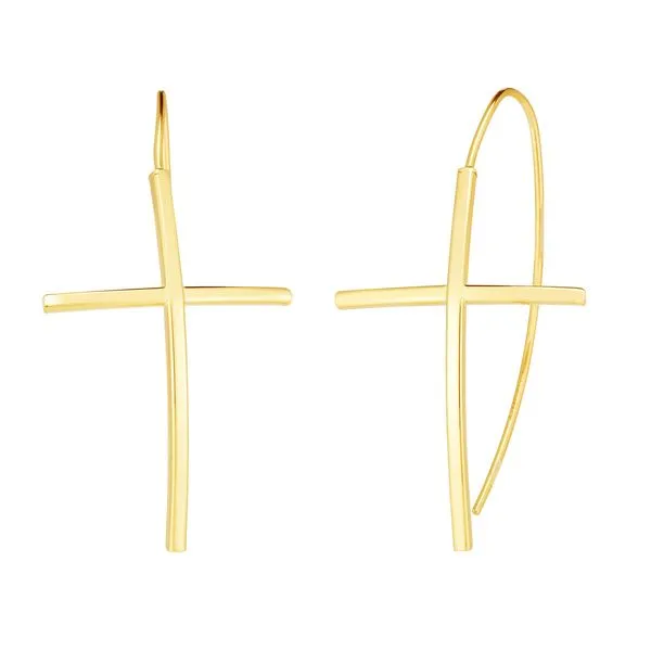 14K Gold Cross Threader Earring Tennies Jewelry Appleton, WI