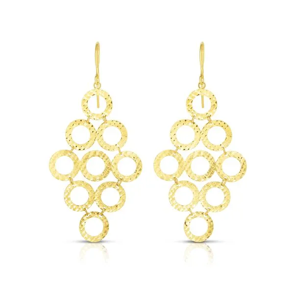 14K Gold Diamond Cut Circles Chandelier Earring Tennies Jewelry Appleton, WI