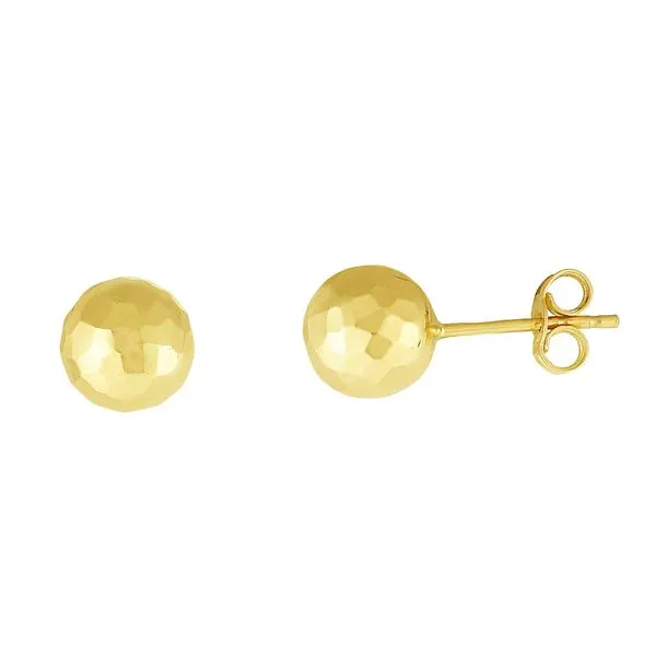 14K Gold 7mm Faceted Post Earring Alan Miller Jewelers Oregon, OH