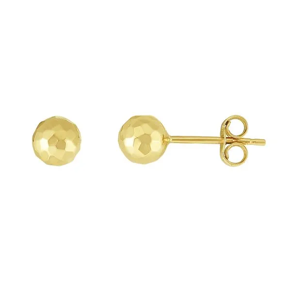 14K Gold 5mm Faceted Post Earring Tennies Jewelry Appleton, WI