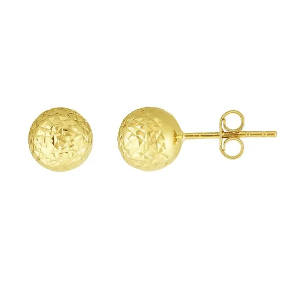 14K Gold 7mm Crystal Cut Post Earring Tennies Jewelry Appleton, WI