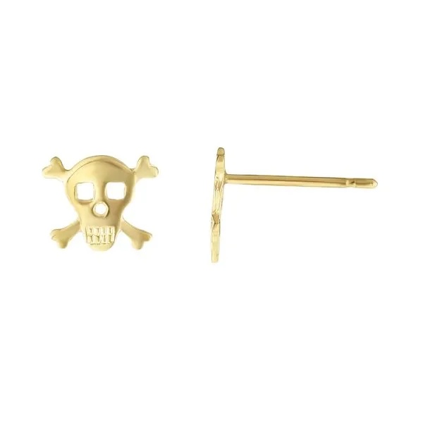 14K Gold Skull Stud Earring Alan Miller Jewelers Oregon, OH