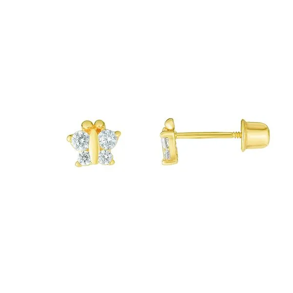 14K Gold CZ Butterfly Stud Earring Tennies Jewelry Appleton, WI
